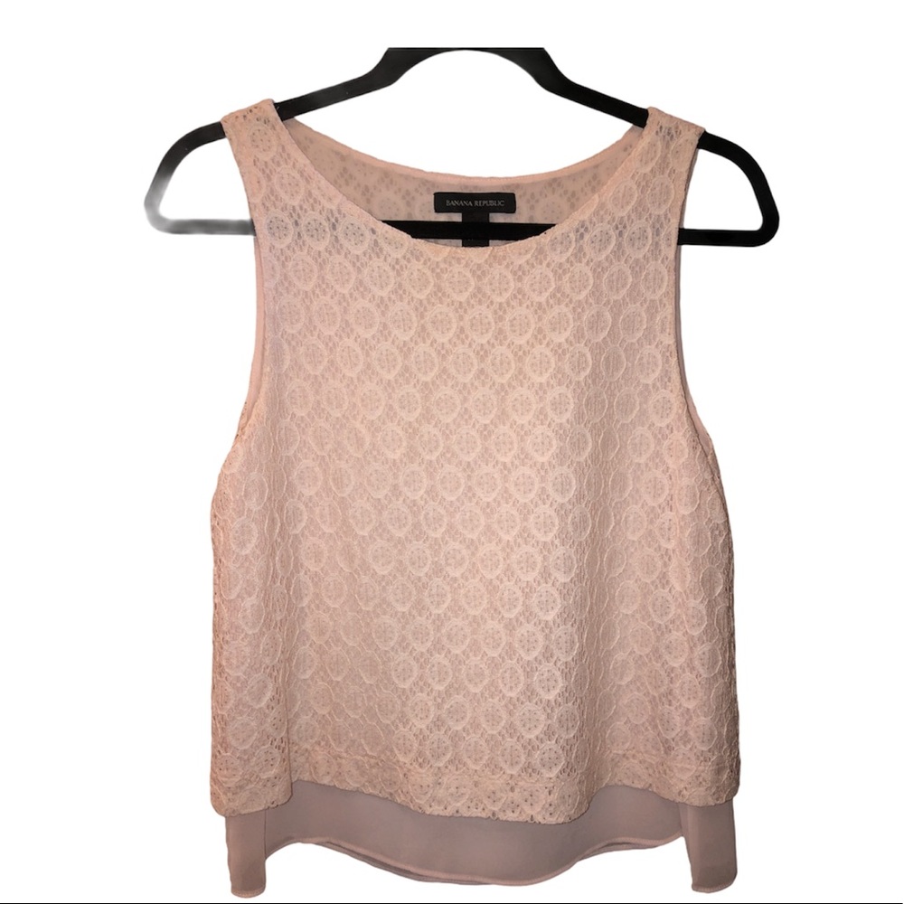 Lace overlay sleeveless blouse